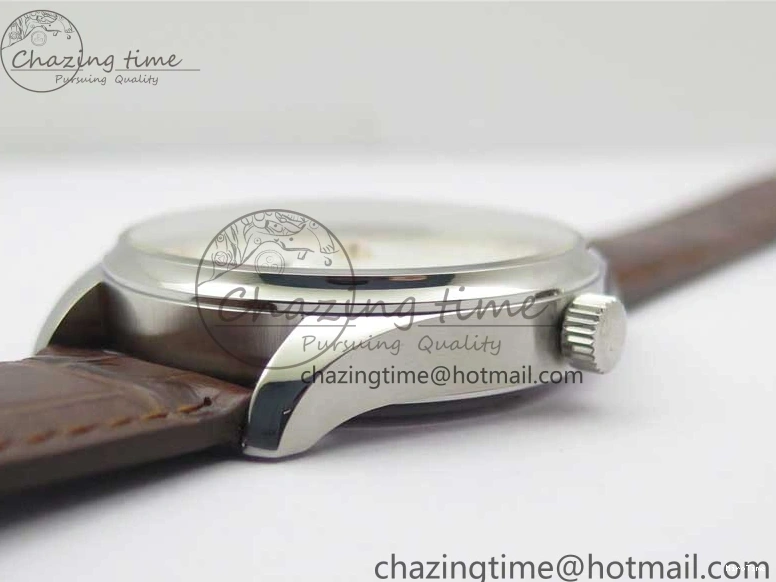 MIROTIME 0201 Original Portuguese IW358304 ZF 1:1 Best Edition SS White Dial RG Markers on Leather Strap A 7077